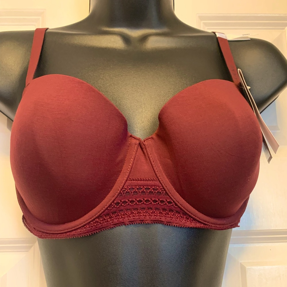 NWT Women’s DKNY Balconette Bra ( 36D) Dark Red